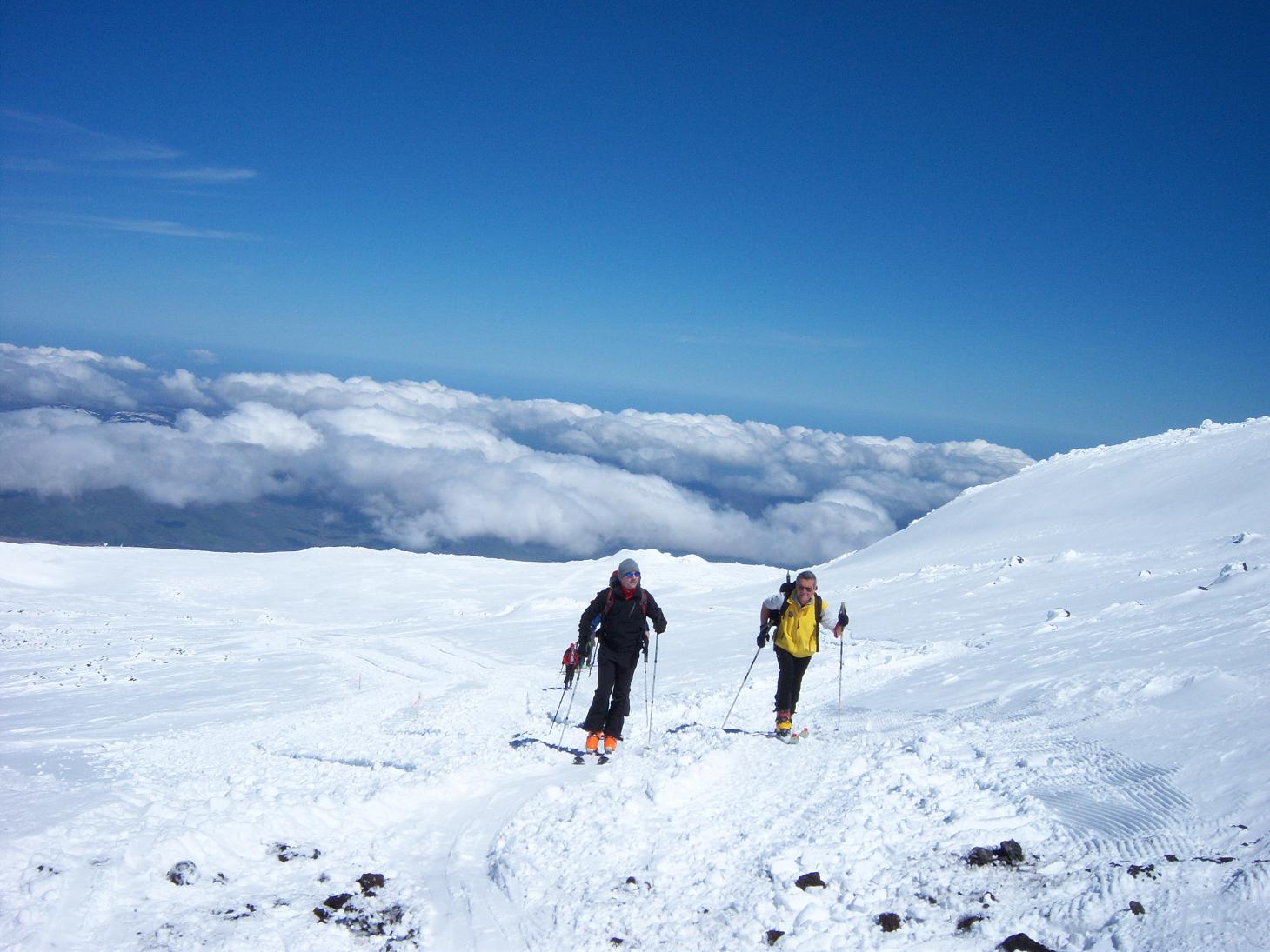 Salita all''Etna con gli sci